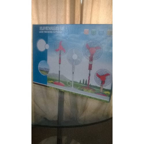 Ogar Technology Solar Rechargeable Standing Fan, Ac/dc Two Work Patterns
