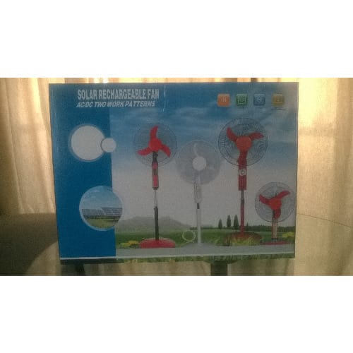 Ogar Technology Solar Rechargeable Standing Fan, Ac/dc Two Work Patterns