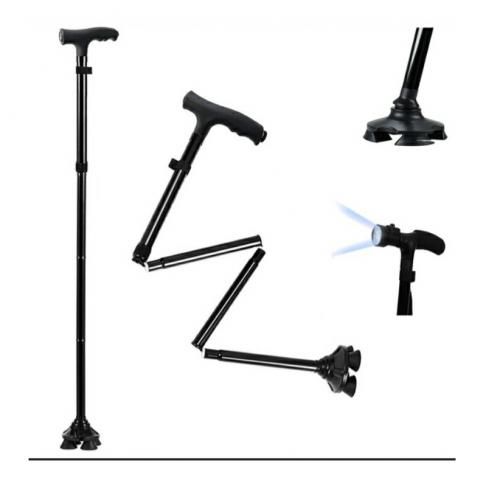 Foldable Walking Stick + LED Light (Batteries Fixed Already)