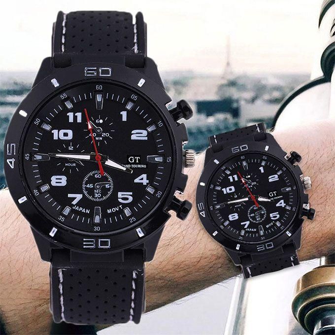 Men Wrist Watch Sports Quartz Watches-Black