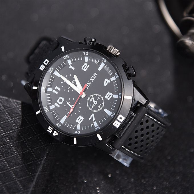 Men Wrist Watch Sports Quartz Watches-Black