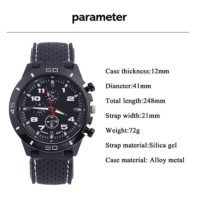 Men Wrist Watch Sports Quartz Watches-Black
