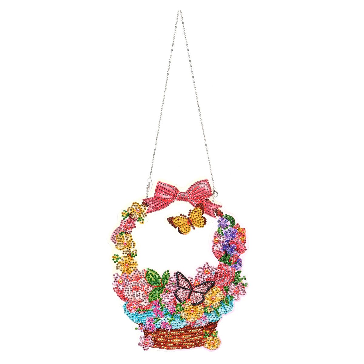 DIY Diamond Painting Flower Basket With Long Chain Drill