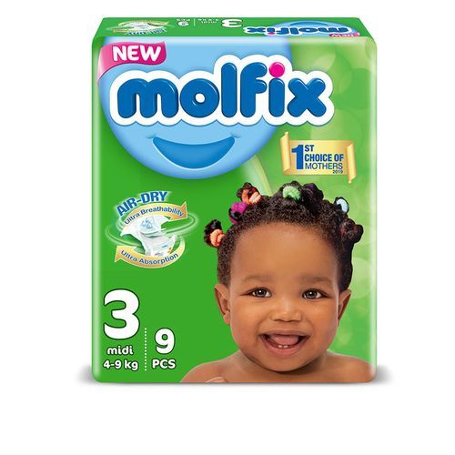 Midi Diaper Size 3 Small Pack - 9 Pieces (Molfix)