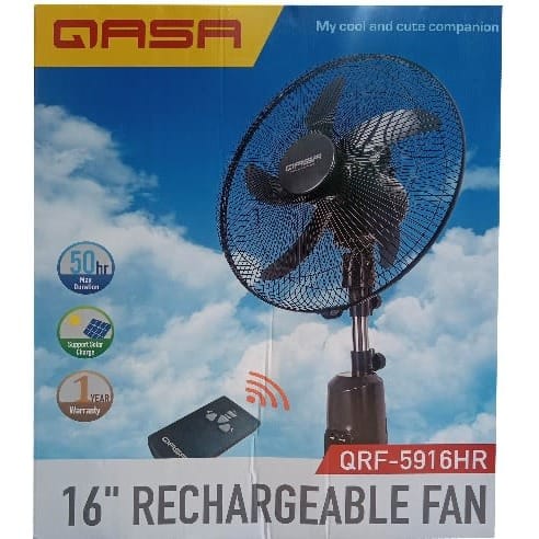 Rechargeable Fan - 16" + Remote Control - Qrf-5916hr