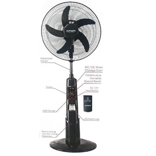 Rechargeable Fan - 16" + Remote Control - Qrf-5916hr