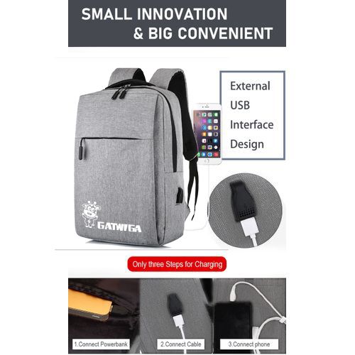 Gray Casual Bag Business Laptop Backpack