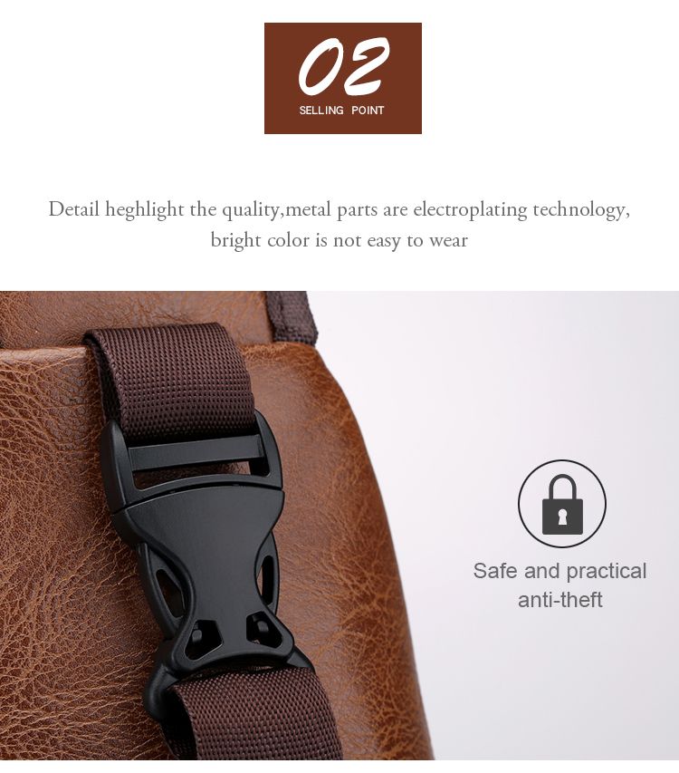 PU Fabric Casual Shoulder Bag Chest Bag Crossbody Bag