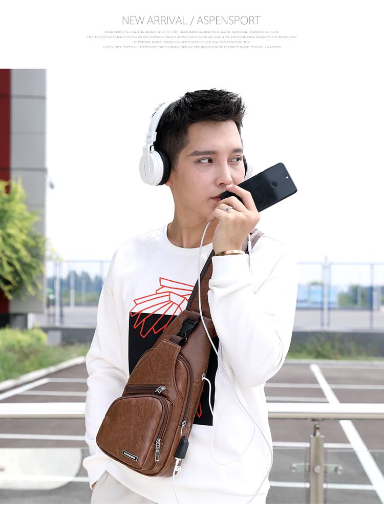 PU Fabric Casual Shoulder Bag Chest Bag Crossbody Bag