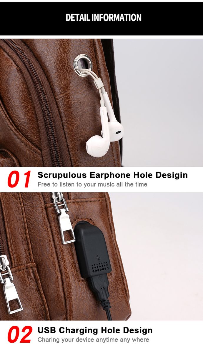 PU Fabric Casual Shoulder Bag Chest Bag Crossbody Bag