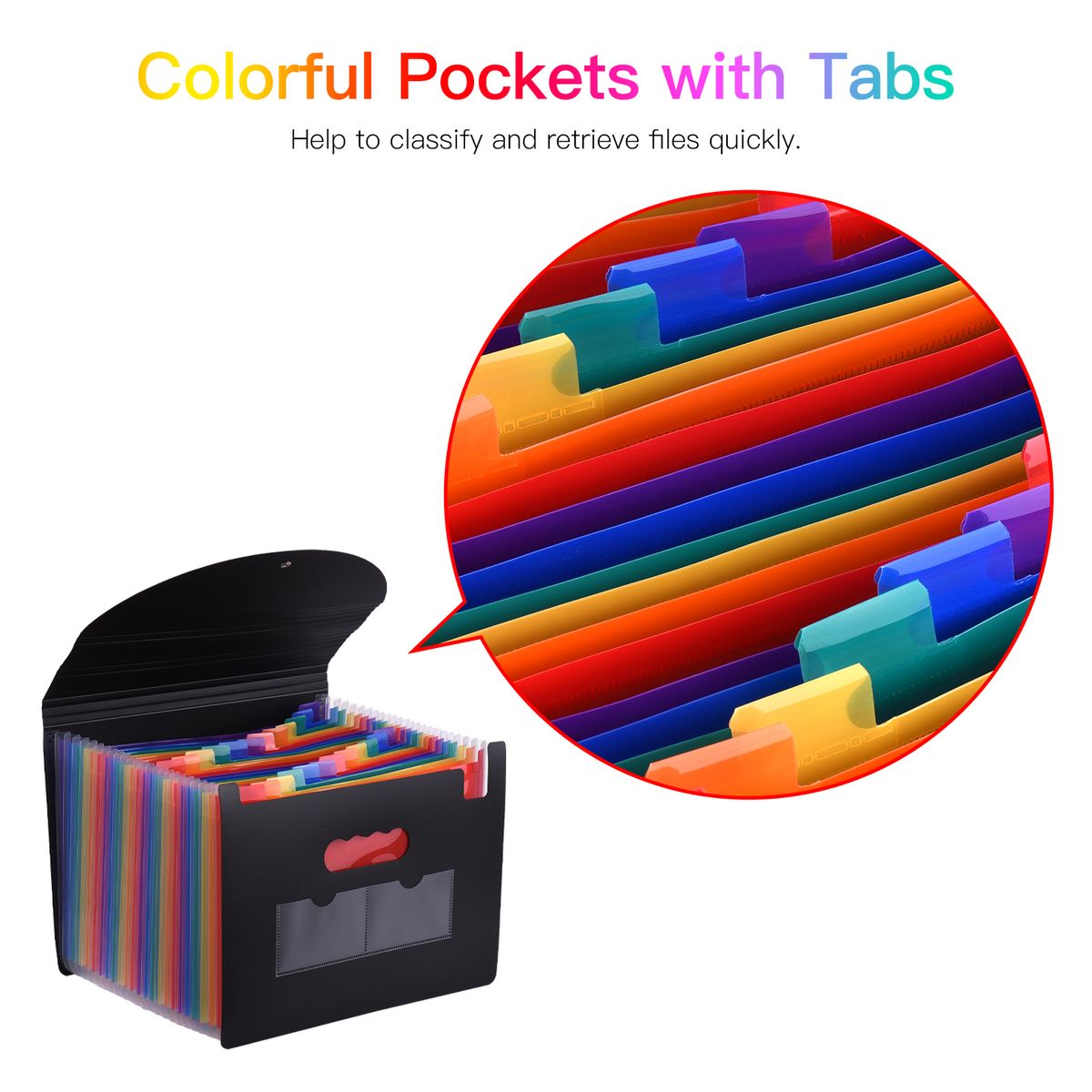 24 Pockets Expanding File Folder With Cover Accordian File