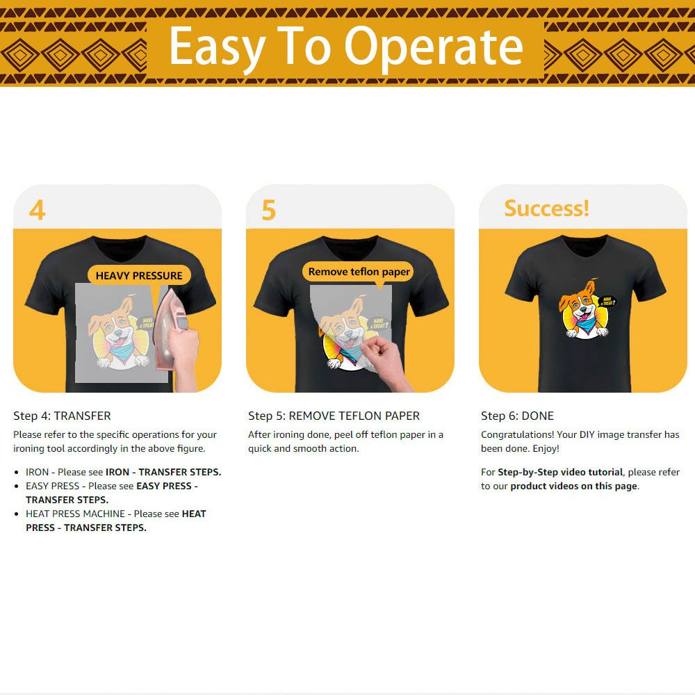 Tru-Heat Paper T-shirt Printing For Inkjet & laserjet Printers 3.0 A4 - 10 Pieces.