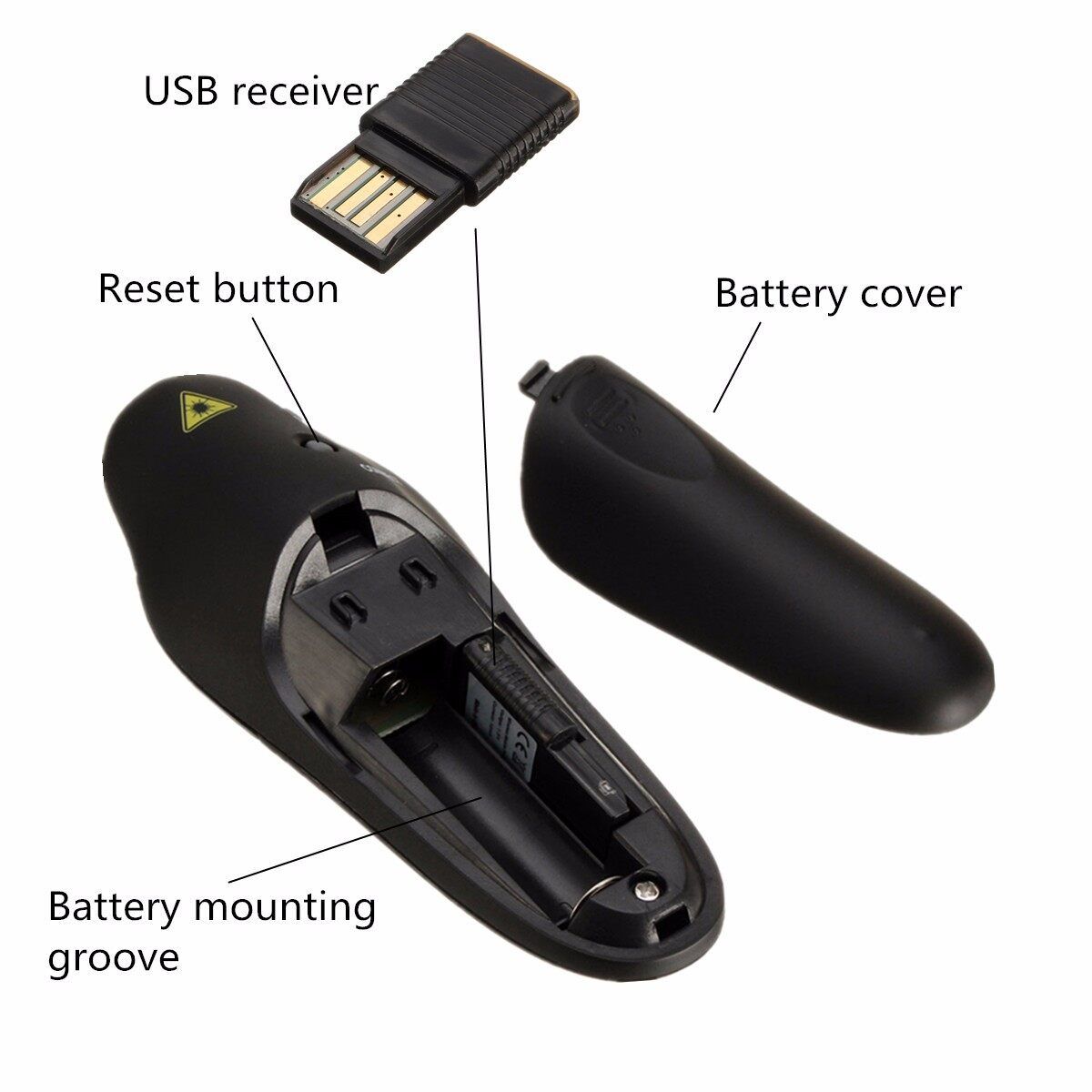 10PCS 2.4GHz Laser Pointer Pen Wireless USB Receiver Remote Control PowerPoint PPT HQ