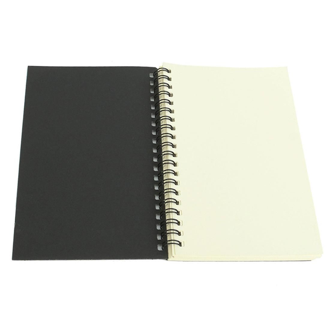 Retro Kraft Coil Sketch Sketchbooks Blank Notebook Notebook School StationeryBlack and White