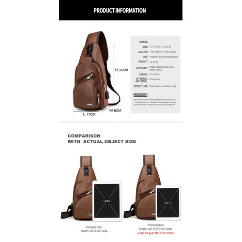 Leather Casual Shoulder Bag Chest Bag Crossbody Bag