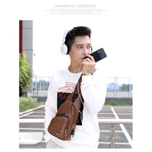 Leather Casual Shoulder Bag Chest Bag Crossbody Bag