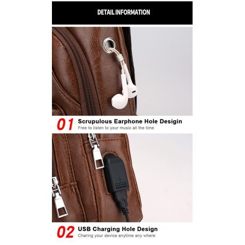 Leather Casual Shoulder Bag Chest Bag Crossbody Bag