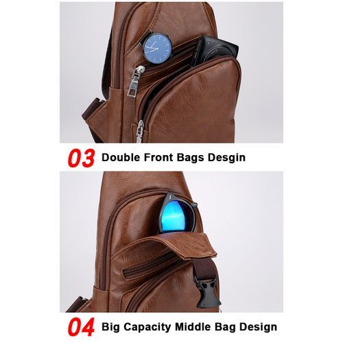 Leather Casual Shoulder Bag Chest Bag Crossbody Bag