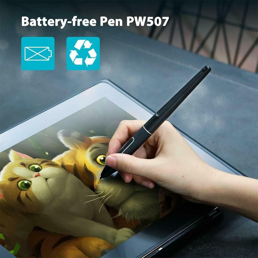 (Black)Battery-free Stylus Pen For HUION KAMVAS Pro 13/Pro 12/Pro 16/ 16/ Kamvas 20 PW507 Digital Board Passive Pen MAA
