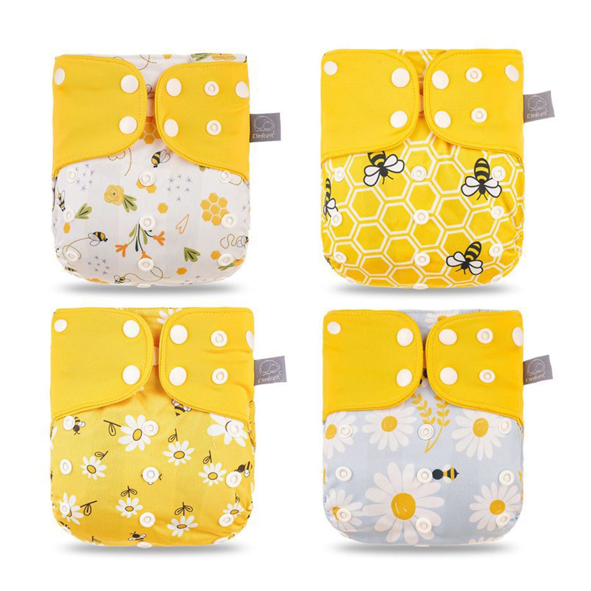 4pcs/pack Baby Cloth Diapers Washable Reusable Pocket Cloth