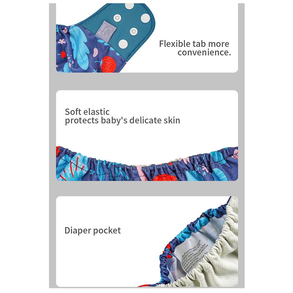 4pcs/pack Baby Cloth Diapers Washable Reusable Pocket Cloth