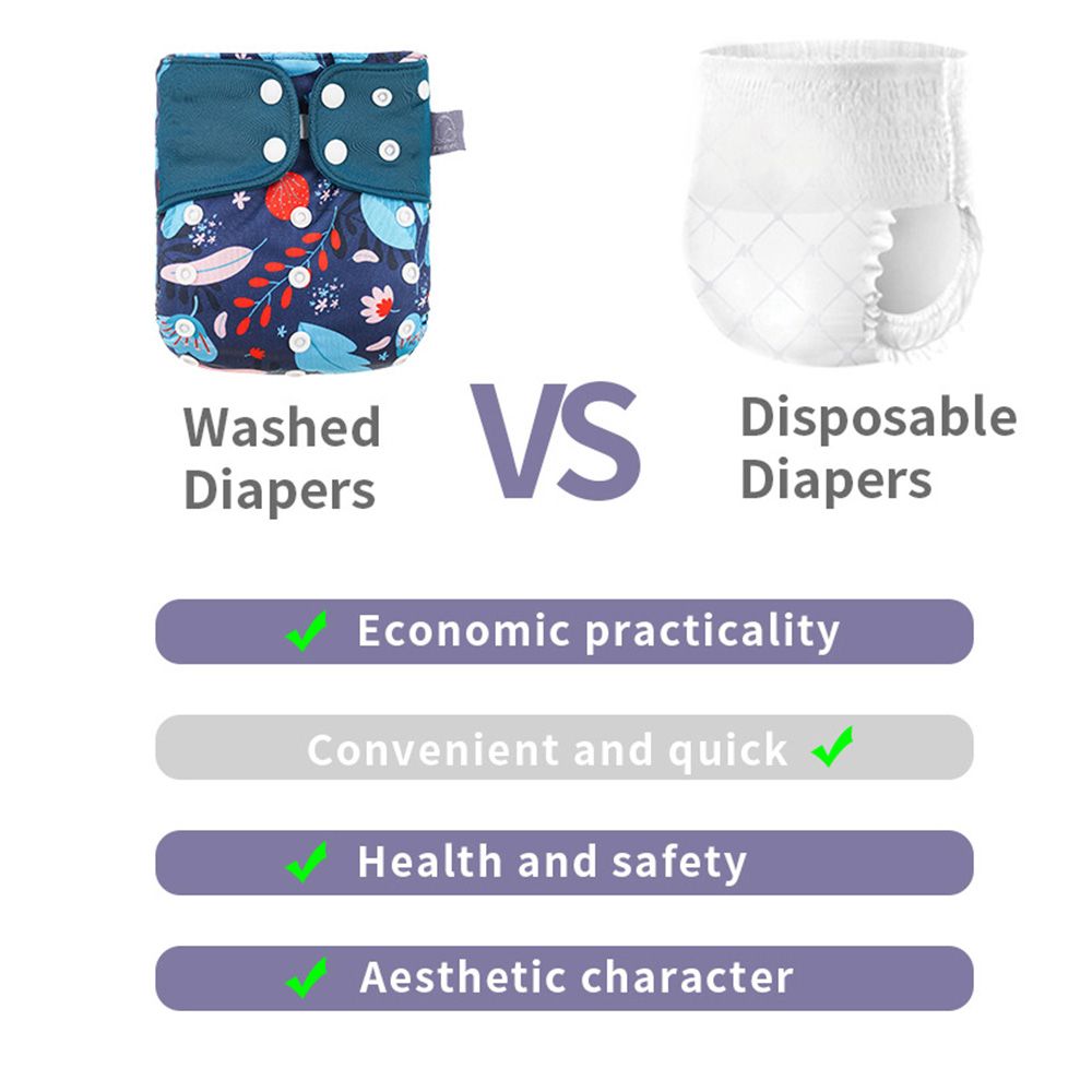 4pcs/pack Baby Cloth Diapers Washable Reusable Pocket Cloth