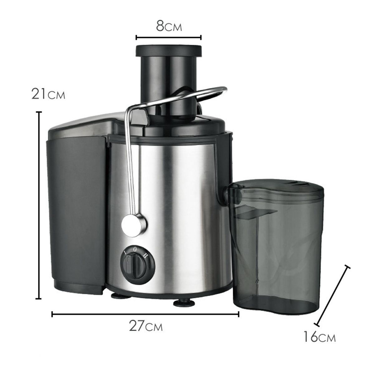 Juicer Machines Extractor 800W Centrifugal Juicers Electric Anti-Drip 2 Speed Adjustable with Juice Jug and Pulp Container for Fruit Vegetable