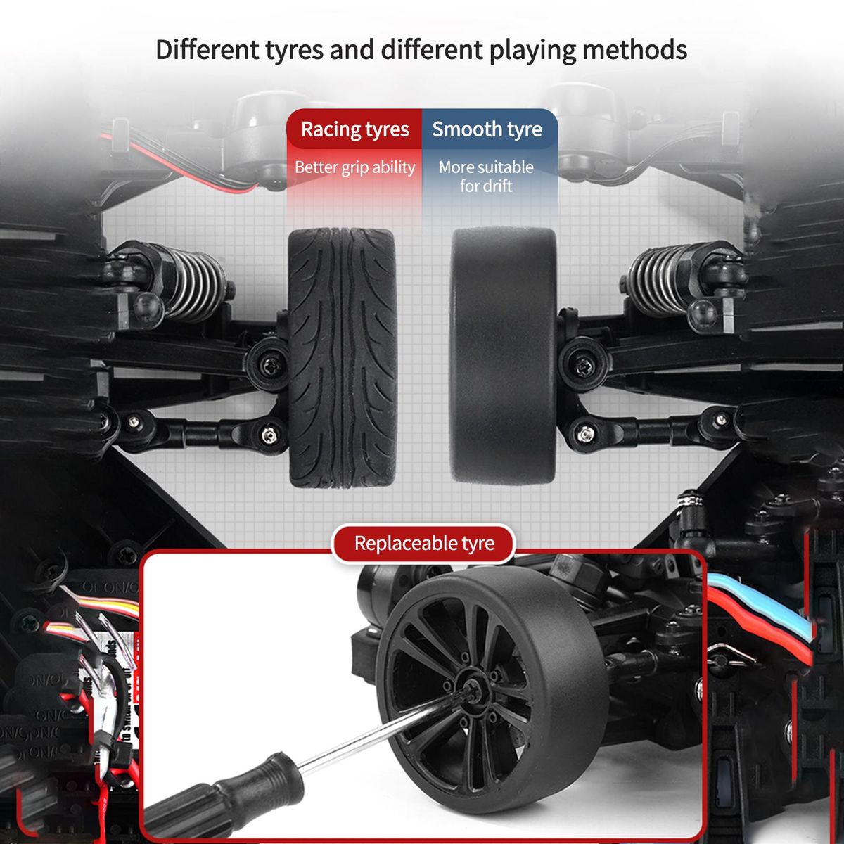 RC Drift Car 1/16 RC Car 2.4GHz 4WD 35km/h RC Race Car High Speed Kids Gift RTR for Kids Boys Girls