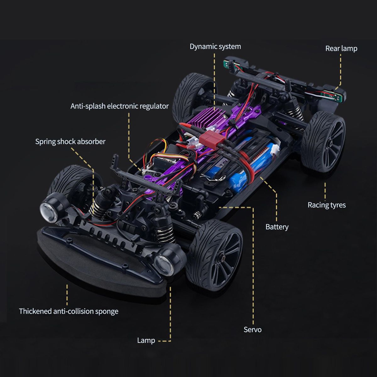 RC Drift Car 1/16 RC Car 2.4GHz 4WD 35km/h RC Race Car High Speed Kids Gift RTR for Kids Boys Girls