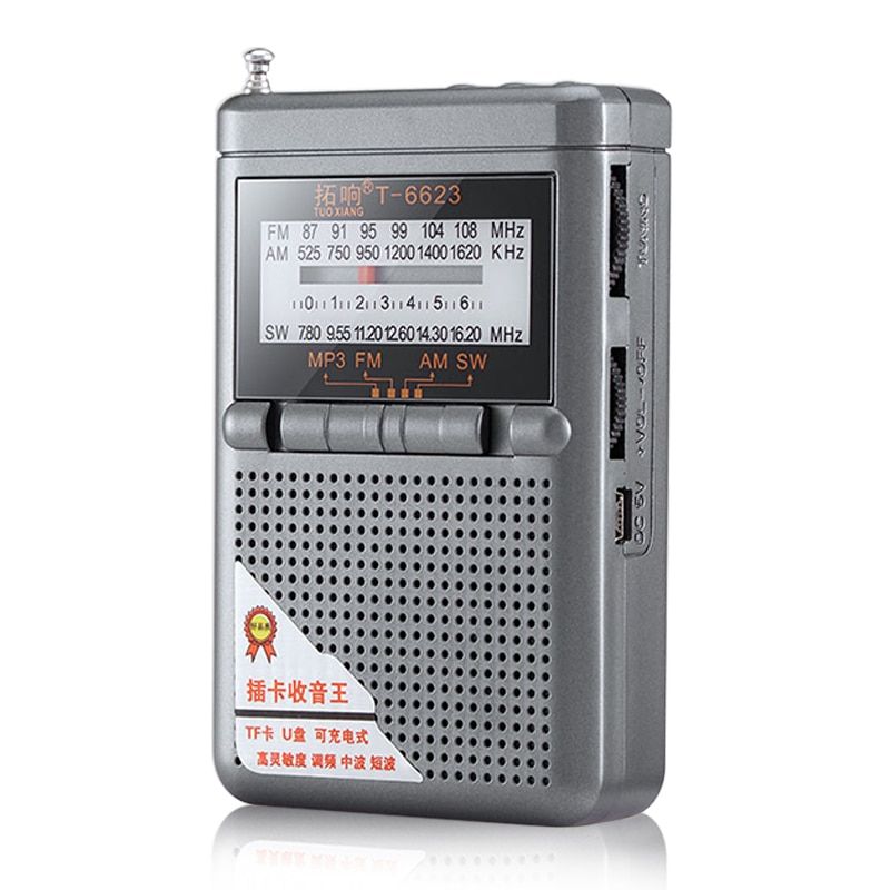 Full Band Radio FM AM SW Radio World Receiver With Display Speaker 88-108MHz Support TF Card Headphone Jack Mini Pocket Radio
