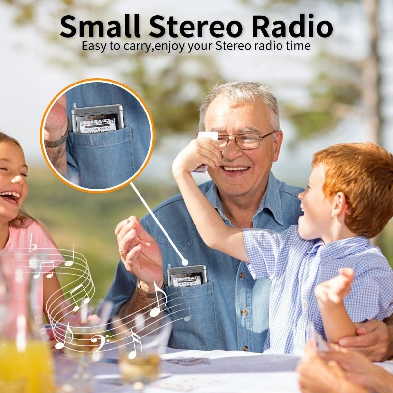 Full Band Radio FM AM SW Radio World Receiver With Display Speaker 88-108MHz Support TF Card Headphone Jack Mini Pocket Radio