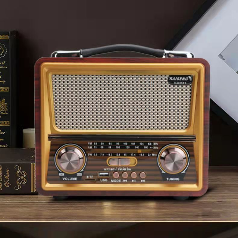 220V Retro Luxury Band Bluetooth Speaker Radio Receiver Rechargeable FM/AM/SW SUPPORT USB/SD/TF HIFI Sterero Mp3 Player