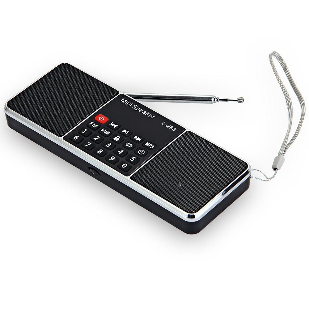 L-288 Speaker FM Radio Stereo Music Player With LCD Display Support TFCard USB Built-In Lithium Battery Rechargeable Speaker