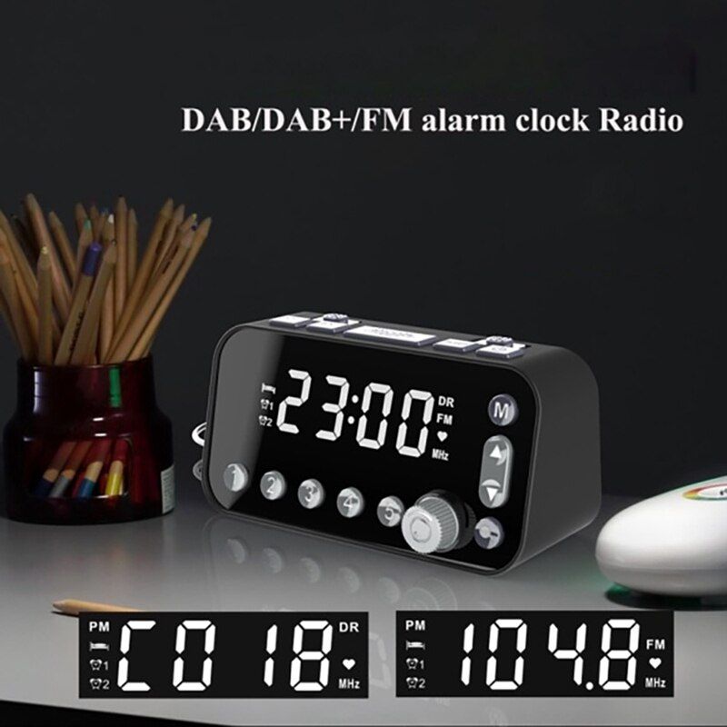 Dab Digital Alarm Radio Player Home Portable Rechargeable B