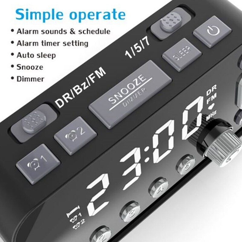 Dab Digital Alarm Radio Player Home Portable Rechargeable B