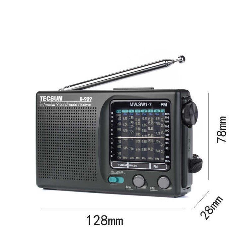 1pcs Tecsun R-909 Radio Fm Mini Radio Handheld Digital Play