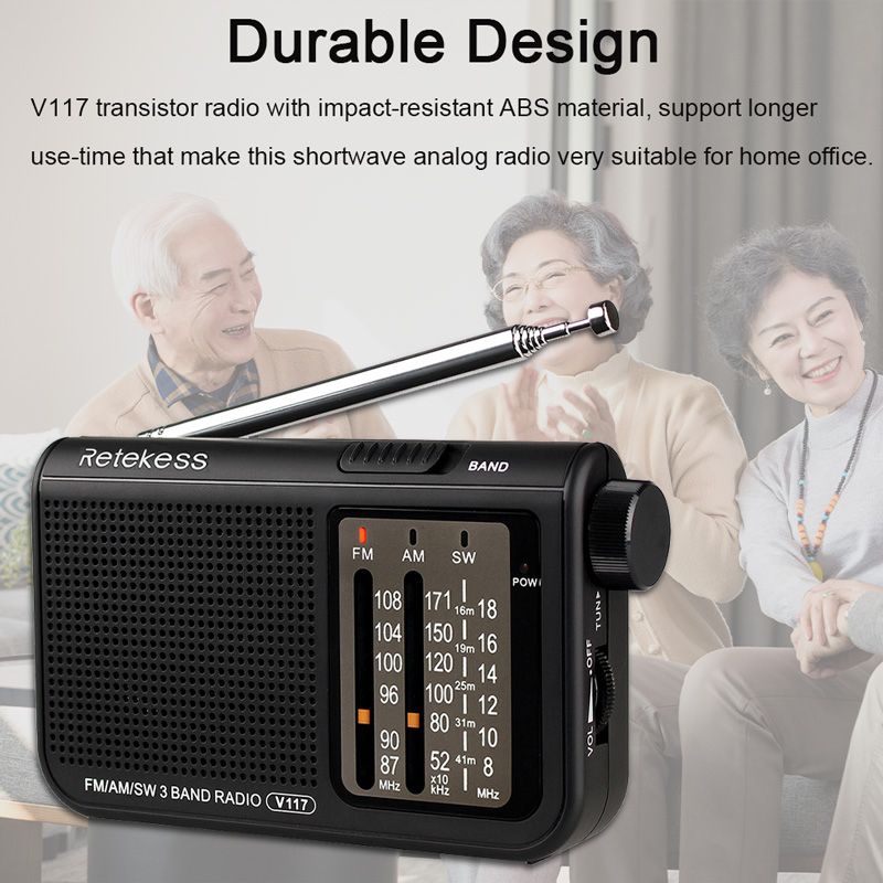 Retekess V117 Analog Am Fm Radio Transistor Shortwave