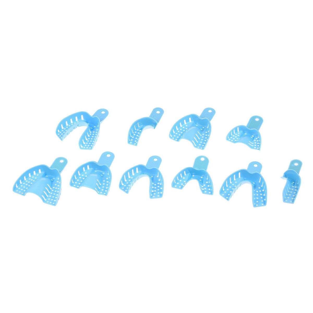 10PCS Dental Impression Trays Dental Supply Teeth Holder Plastic Dentist Tools