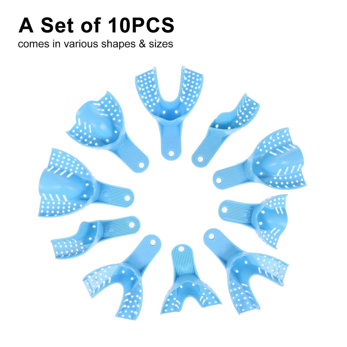 10PCS Dental Impression Trays Dental Supply Teeth Holder Plastic Dentist Tools