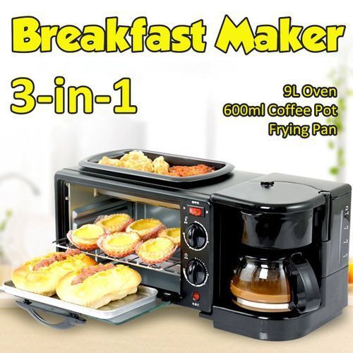 Multipurpose 3in1 Breakfast Oven Coffee Maker Frying Pan