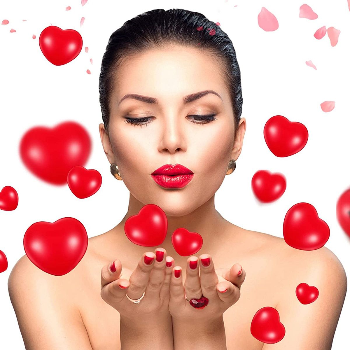 24 Pcs 2.75Inch Red Heart Stress Balls Valentine'S Day