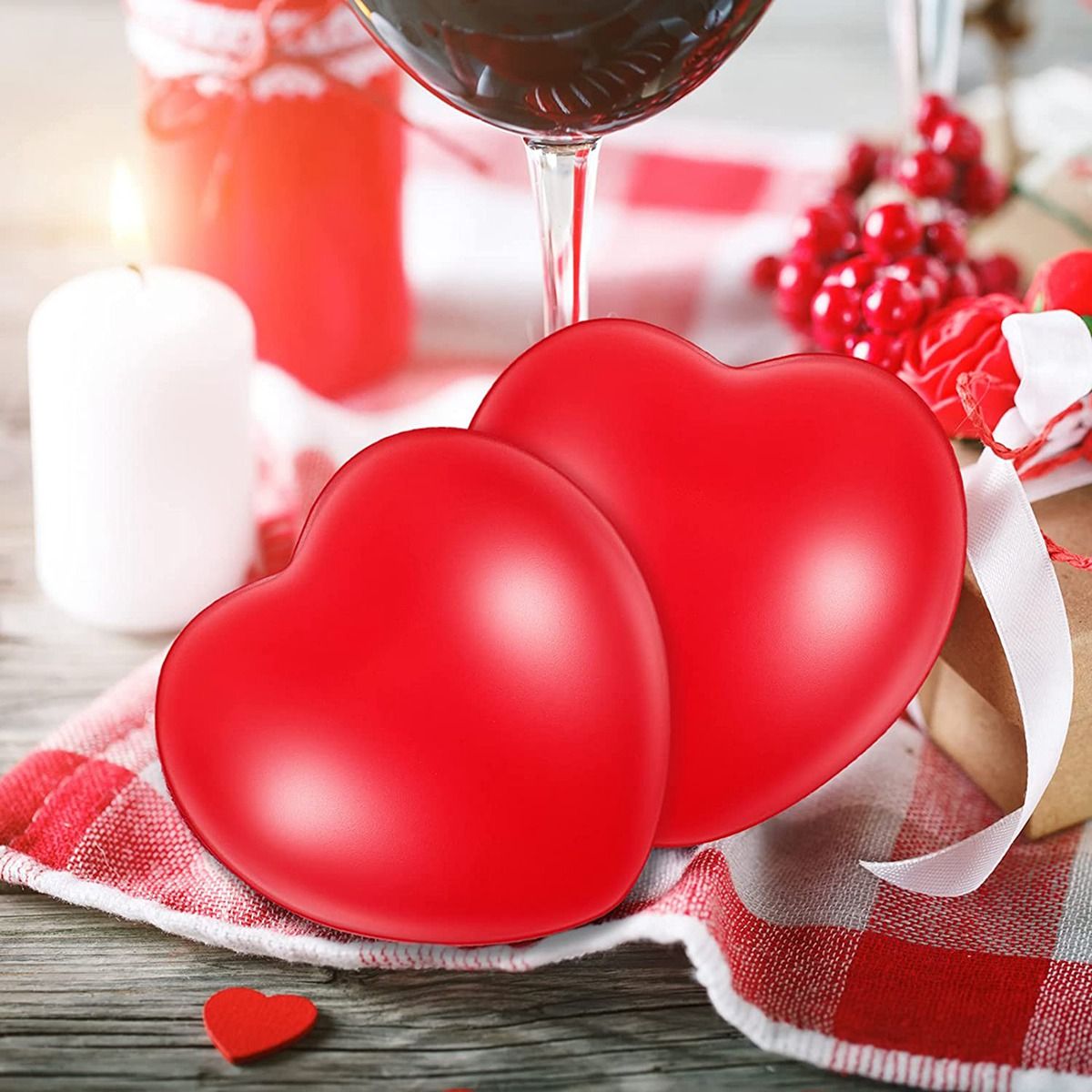 24 Pcs 2.75Inch Red Heart Stress Balls Valentine'S Day