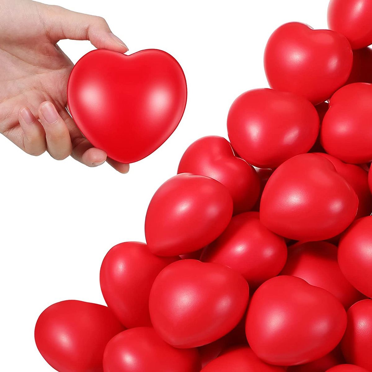 24 Pcs 2.75Inch Red Heart Stress Balls Valentine'S Day