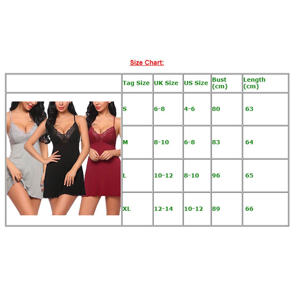 Women's Pajamas  Gown Night Dresses Sexy Sleep Wear Dress Women Lace Sleepwear