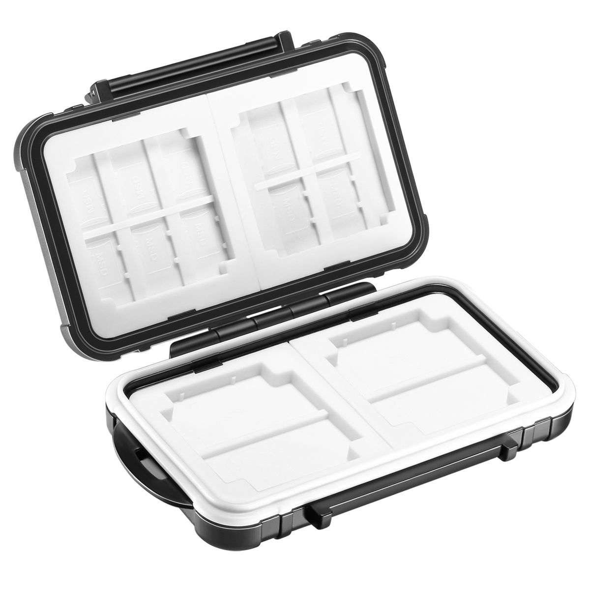 14 Slots Memory Card Case Holder, Durable Waterproof Anti-Shock Storage Protector Card Box For 10 Micro SD Cards/10 TF Cards/2 CF Cards And 4 SD Cards/4 XD Cards/2 CF Cards (Black)