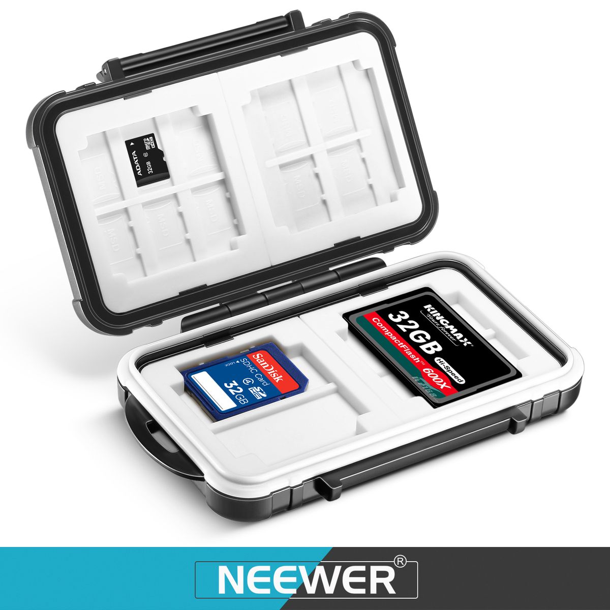 14 Slots Memory Card Case Holder, Durable Waterproof Anti-Shock Storage Protector Card Box For 10 Micro SD Cards/10 TF Cards/2 CF Cards And 4 SD Cards/4 XD Cards/2 CF Cards (Black)