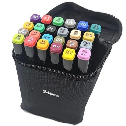 24 Colors Art Marker Sketching Oily Pen Set
