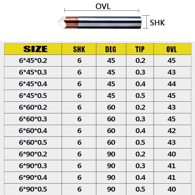 1Pcs 6mm SHK 4 Edge End Mill Diamond Marble Relief Engraving Tools Engraving Milling Granite 4 Stone Cutter Bits