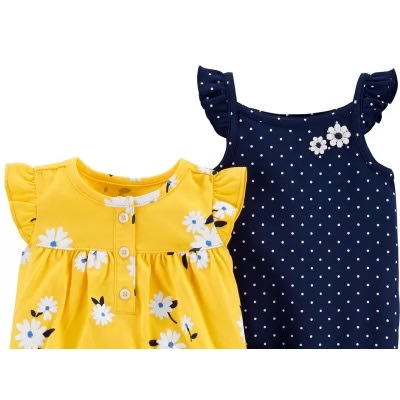 3 - Piece Yellow Floral Little Short Set - 6months