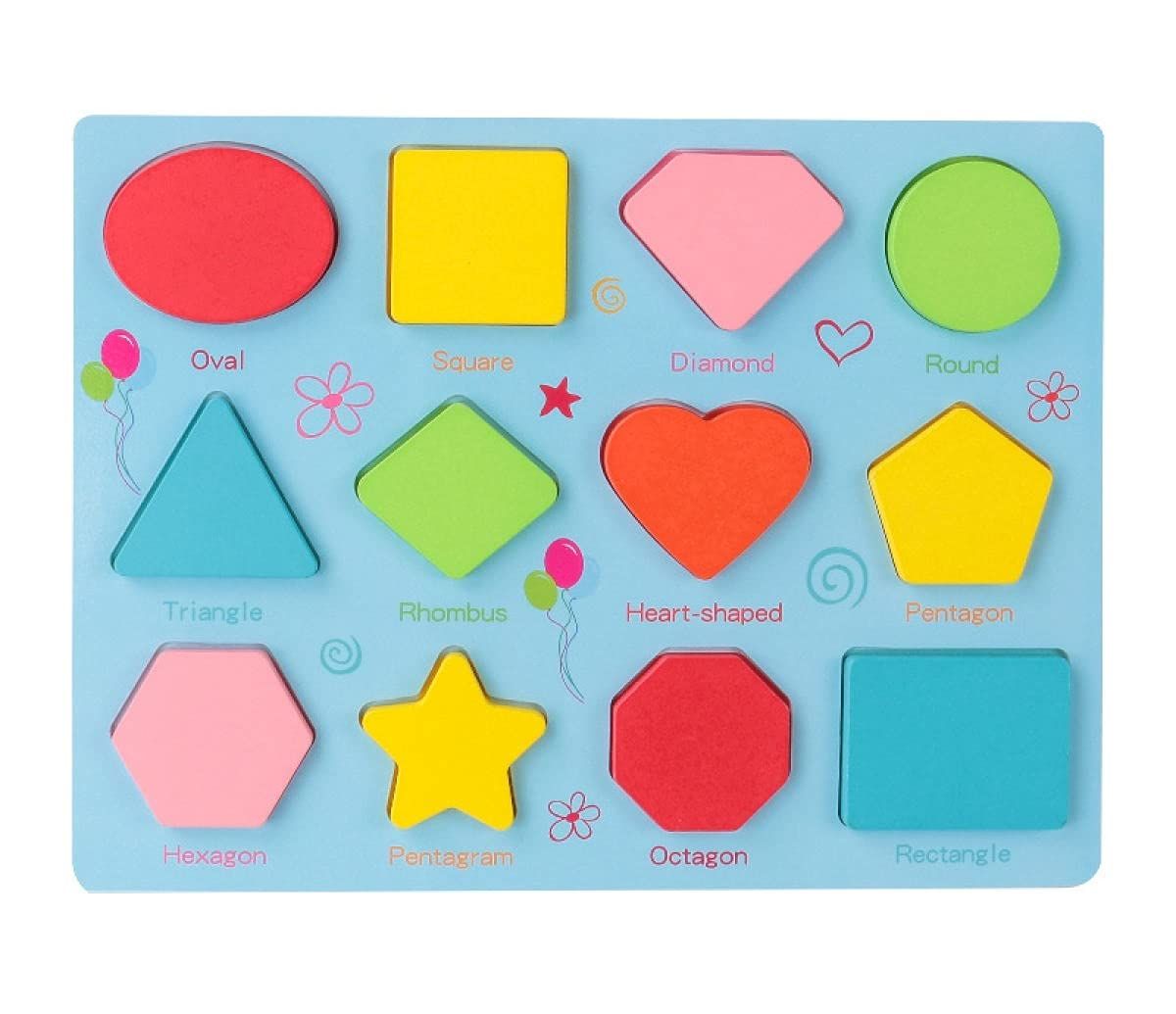 Wooden Shapes Board For Toddlers And Preschoolers